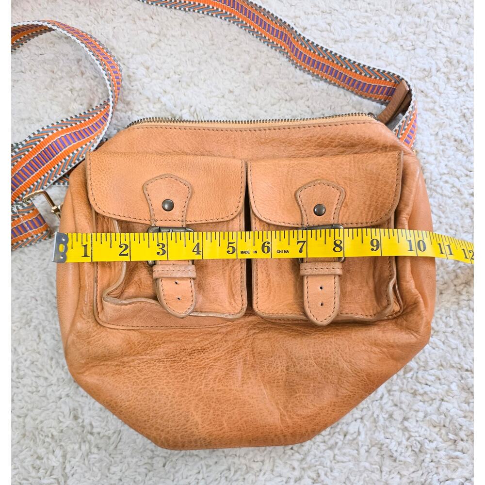 Free People Genuine Leather Crossbody/Shoulder Bag Camel/Orange Changed Strap - Picture 7 of 7